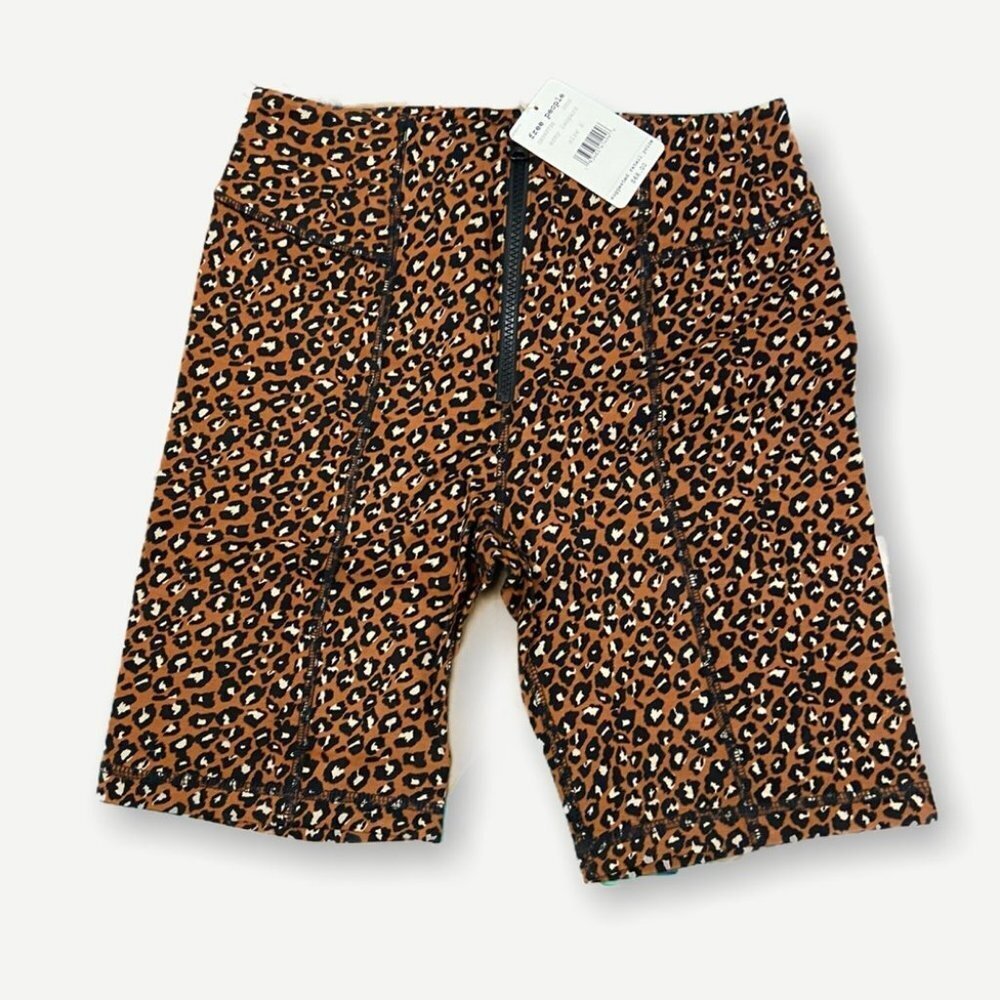 Nwt Free People Leopard Print Lucky Strike Bike Shorts Size Small New With Tags - Picture 8 of 10